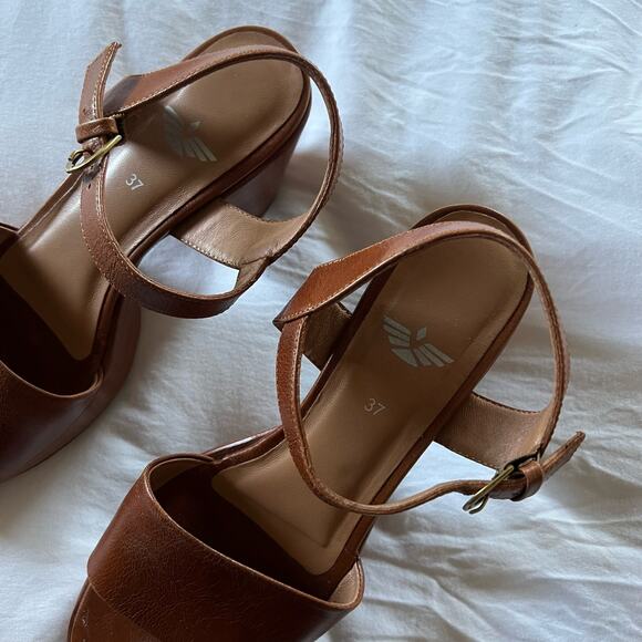 FORTRESS OF INCA Hannah Heeled Sandals in Brown Size 37 casual summer ankle - Picture 5 of 8